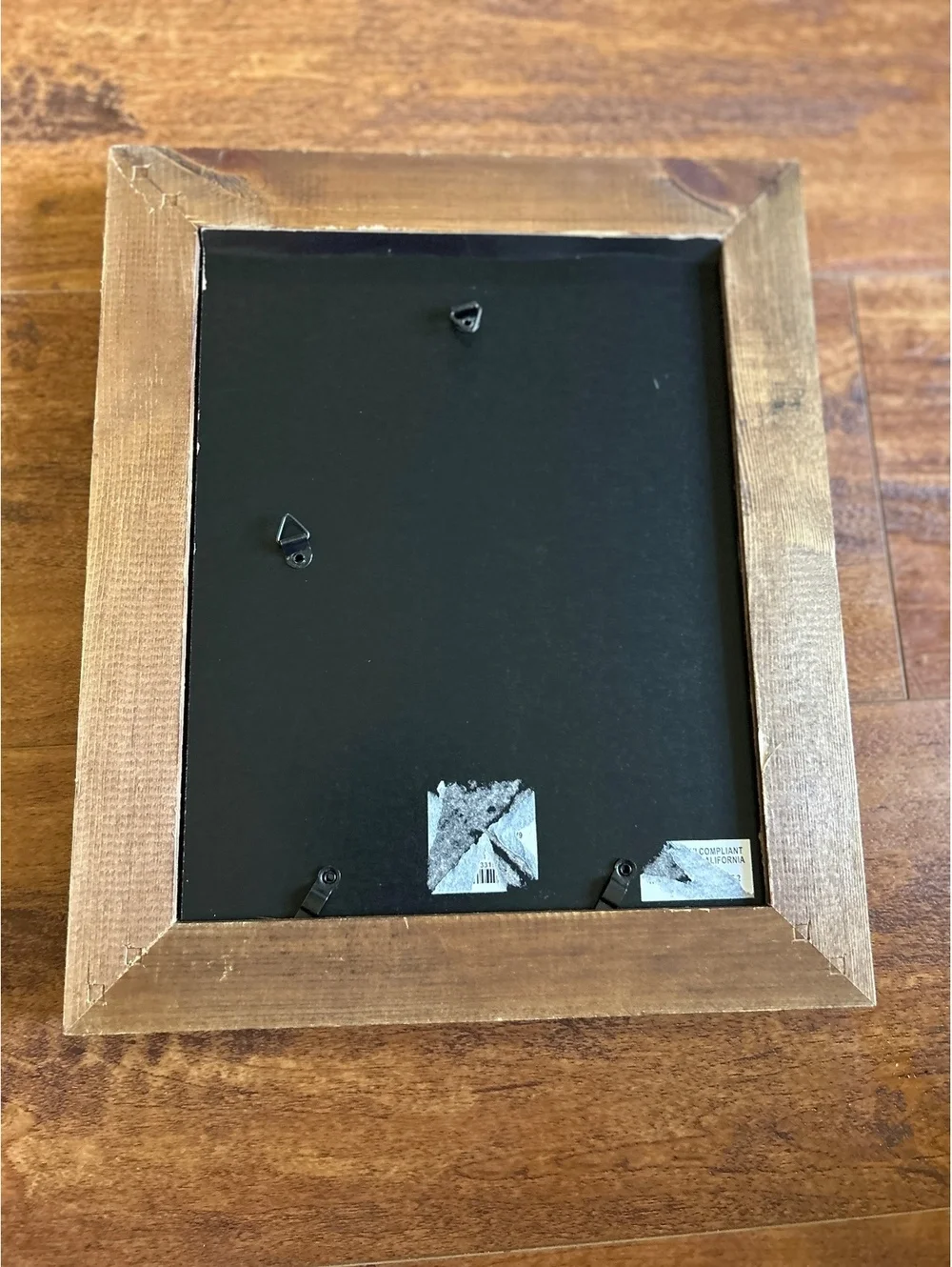 Rustic Wooden Picture Frame with Blue-Green Finish